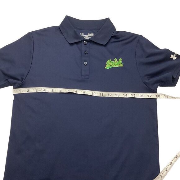 Under Armour Heat Gear Polo Shirt Youth Large Navy Loose Fit "Irish" Logo‎ - Picture 6 of 7